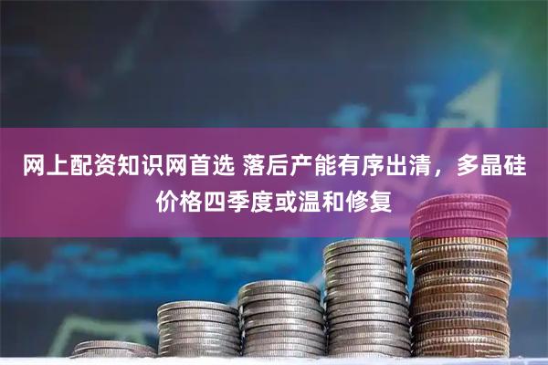 网上配资知识网首选 落后产能有序出清，多晶硅价格四季度或温和修复